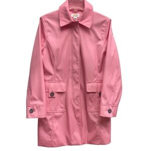 Talbots Pink Button Front Rain Coat Jacket,  Sz 10P